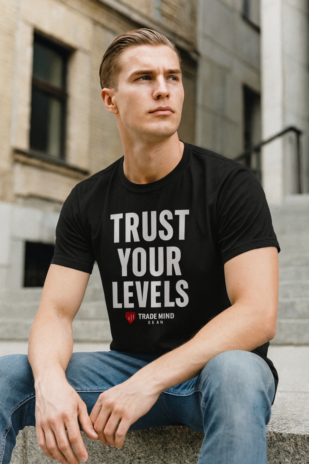“Trust Your Levels” – Minimalist Trading Quote T-Shirt