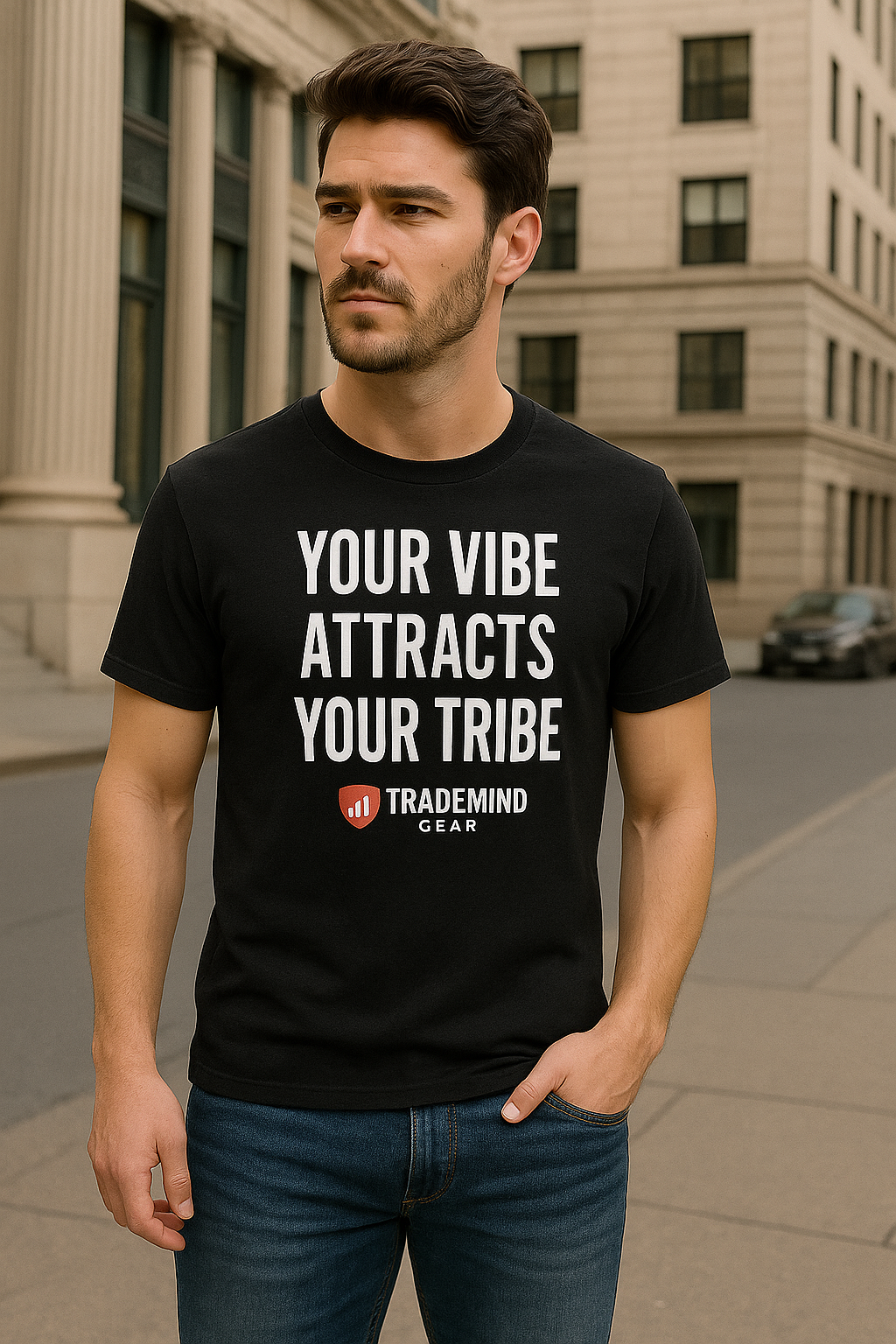 “Your Vibe Attracts Your Tribe” – Motivational Quote T-Shirt
