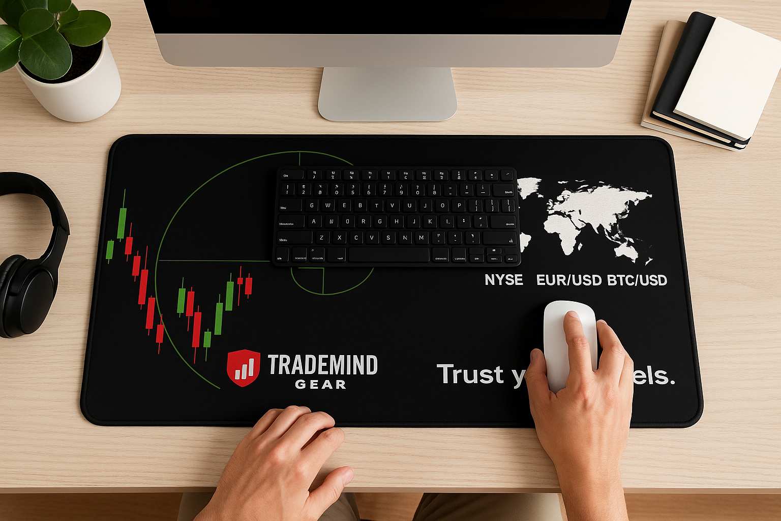 TradeMind Gear- Premium Trading Desk Mat 12.25" x 22.25"