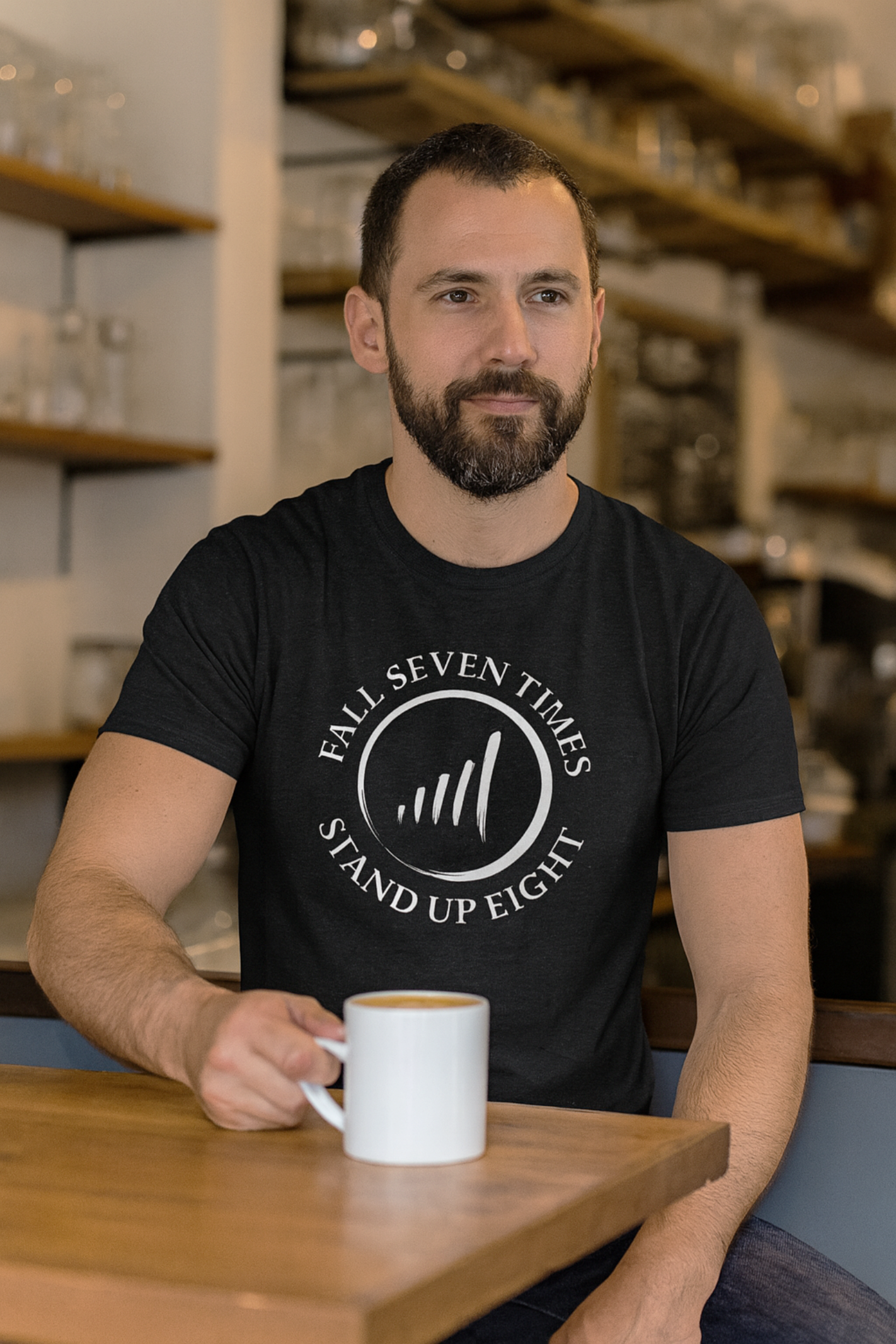 Fall Seven Times Stand Up Eight T-Shirt – Resilience Quote Tee
